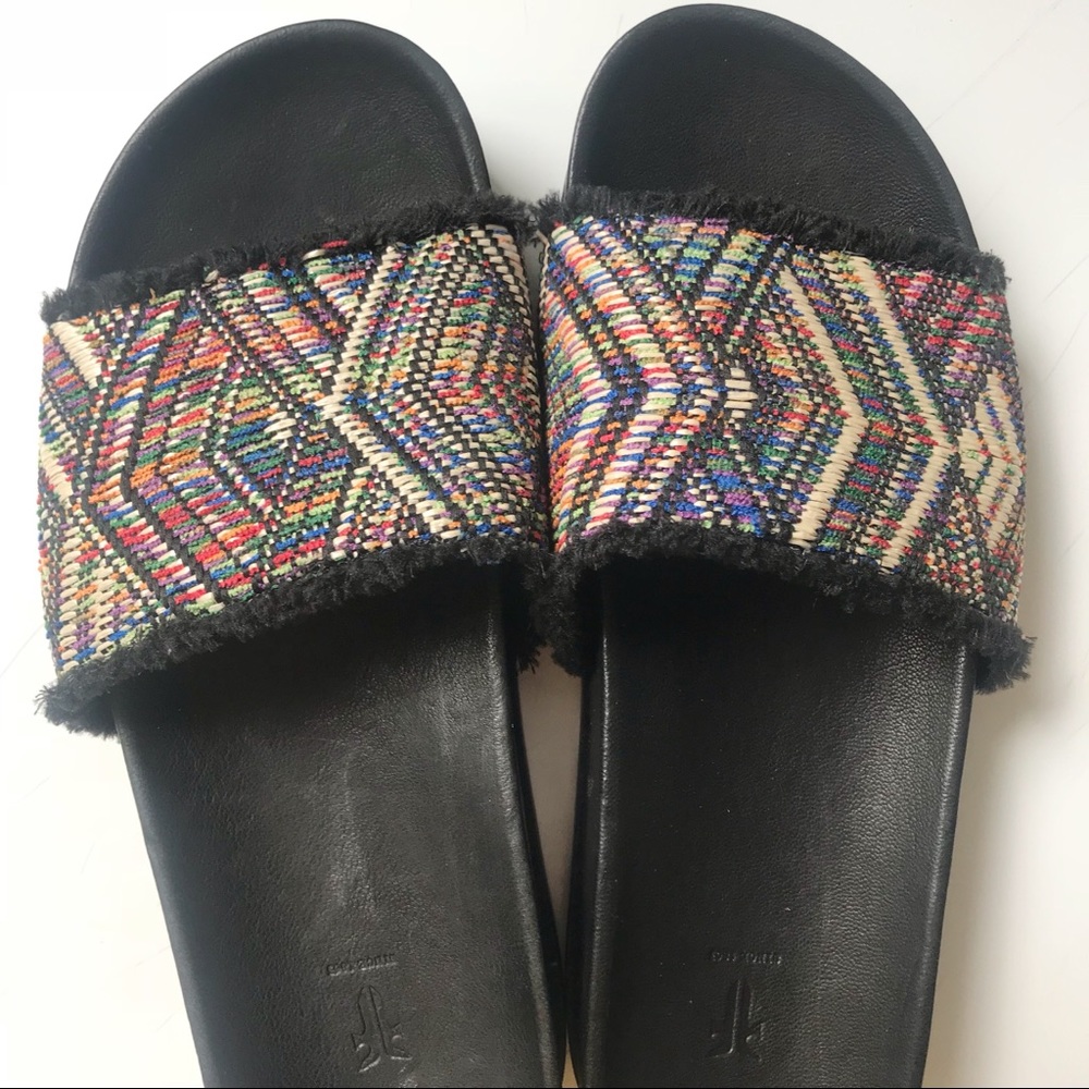 FRYE Lily Fray Slide Sandal Southwestern NWOT 7 - Picture 3 of 8